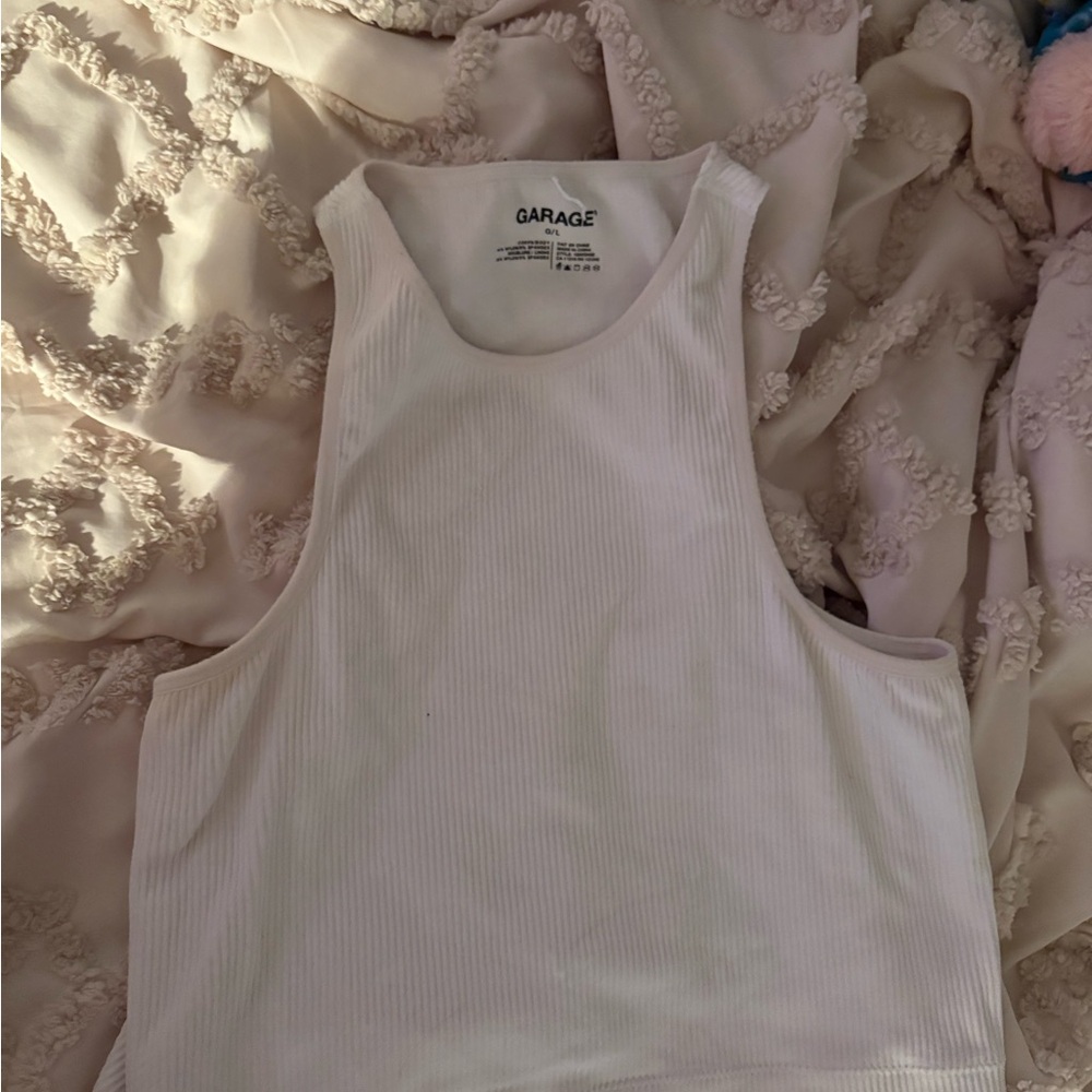 Garage Ivory Ribbed Tank Top